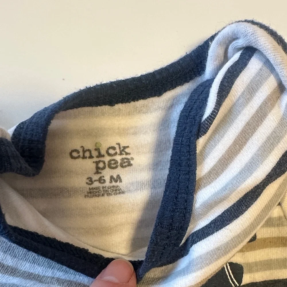 Chick Pea Navy and White Striped Bodysuit